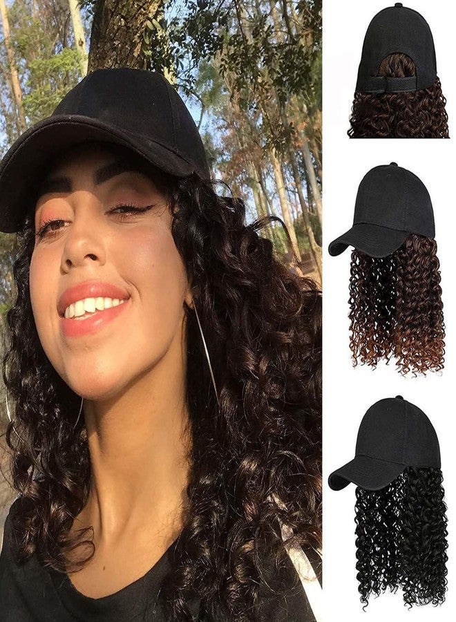 قبعة بيسبول نسائية من WUODHTW مع شعر أفريقي مجعد، وصلات شعر صناعية مموجة، ضفائر شعر مستعارة - Image 3